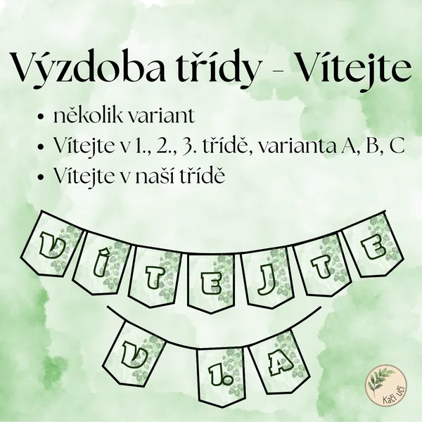 Výzdoba třídy - Vítejte - Botanical