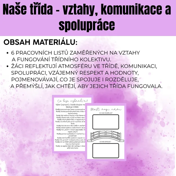Naše třída – vztahy, komunikace a spolupráce