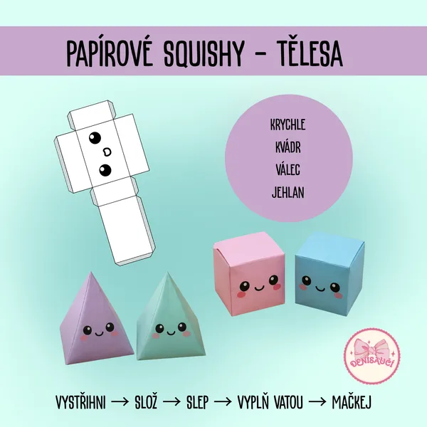 Papírové squishy – geometrická tělesa
