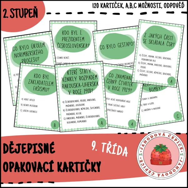 Dějepisné opakovací kartičky - 9. ročník