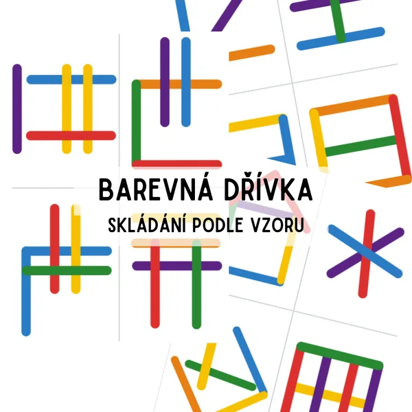 Barevná dřívka - skládání podle vzoru