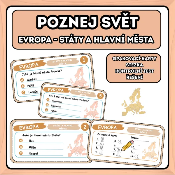 Poznej svět - Evropa státy a hlavní města