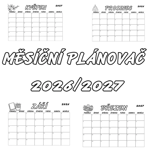 Měsíční plánovač 2026/2027