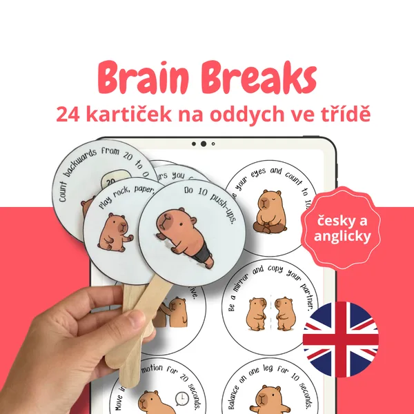 Brain Breaks: 24 anglických kartiček na oddych ve třídě