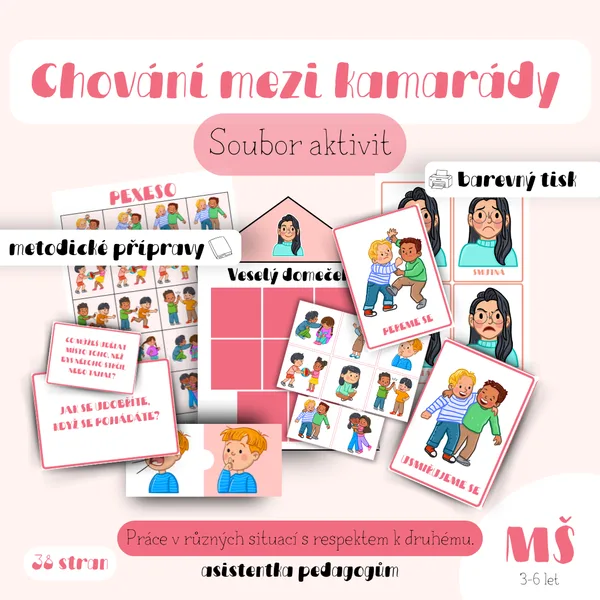 Chování a vztahy mezi kamarády - soubor aktivit (barevný tisk)