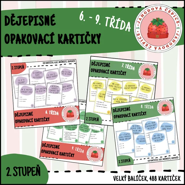 Dějepisné opakovací kartičky - velký balíček