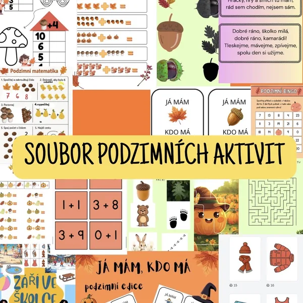 PODZIMNÍ AKTIVITY - skládačky, počítání, já mám, kdo má?, pracovní listy