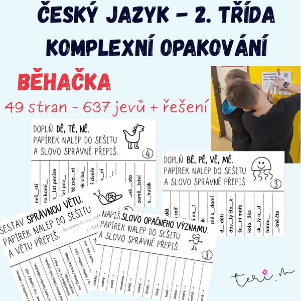 OPAKOVÁNÍ 2. TŘÍDA - ČESKÝ JAZYK - běhačka