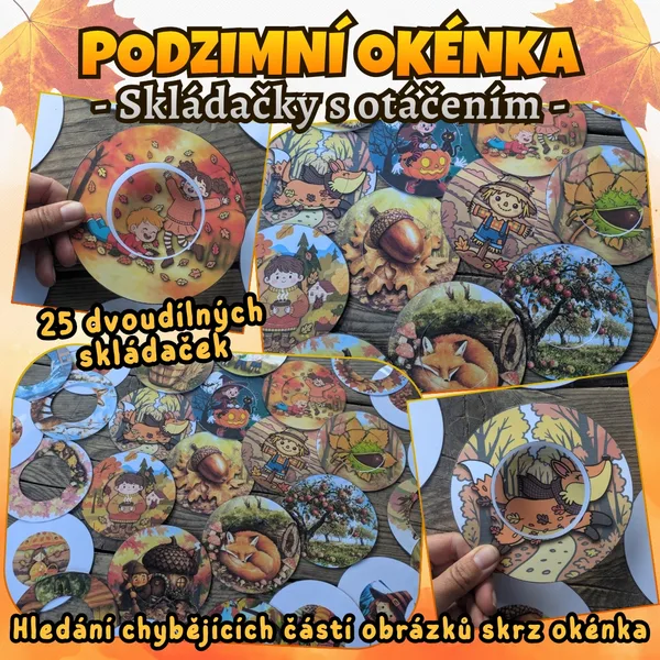 PODZIMNÍ OKÉNKA - Skládačky s otáčením