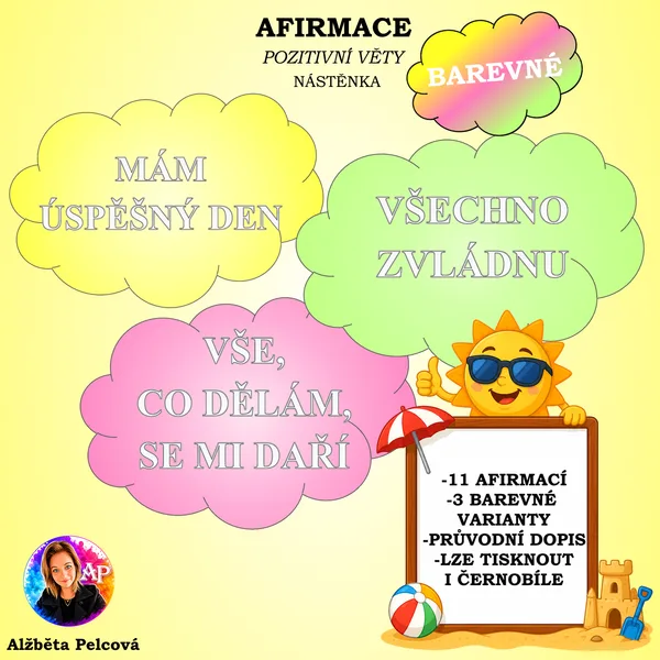 Afirmace - varianta 2 (pozitivní věty - nástěnka)