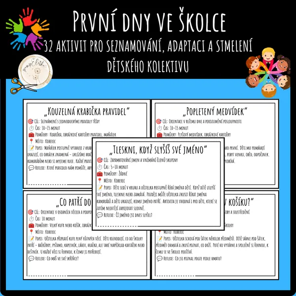 První dny ve školce – 32 aktivit pro seznamování, adaptaci a stmelení dětského kolektivu