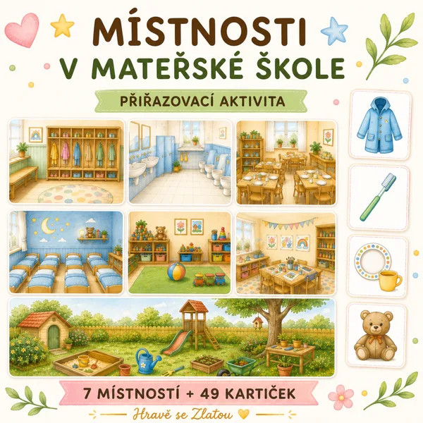 Místnosti v mateřské škole – přiřazovací aktivita