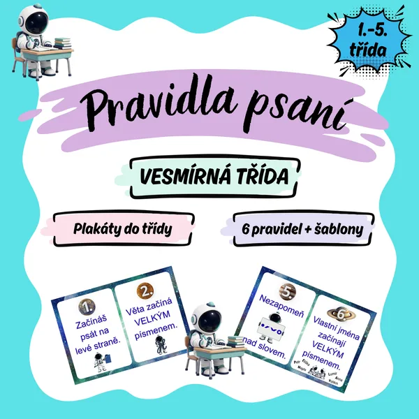 Pravidla psaní - vesmírná třída
