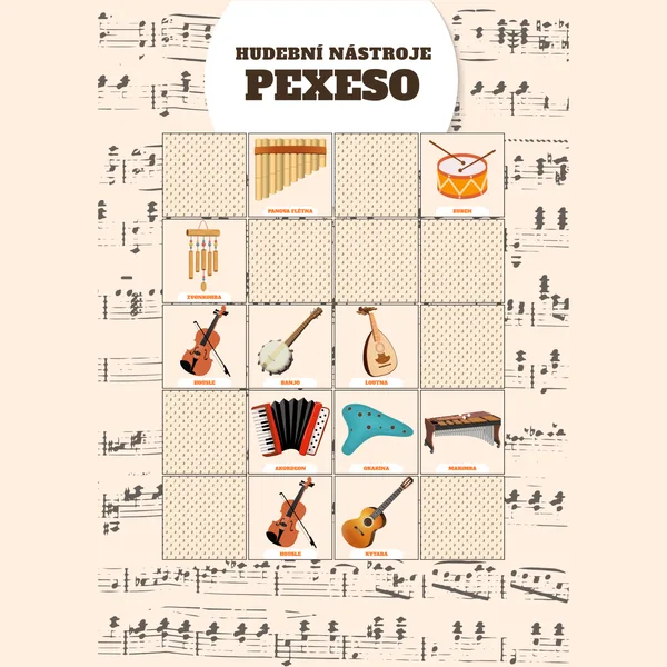 Hudební nástroje - pexeso