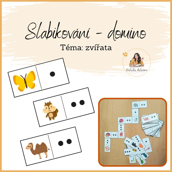 Slabikování - domino (téma: zvířata)