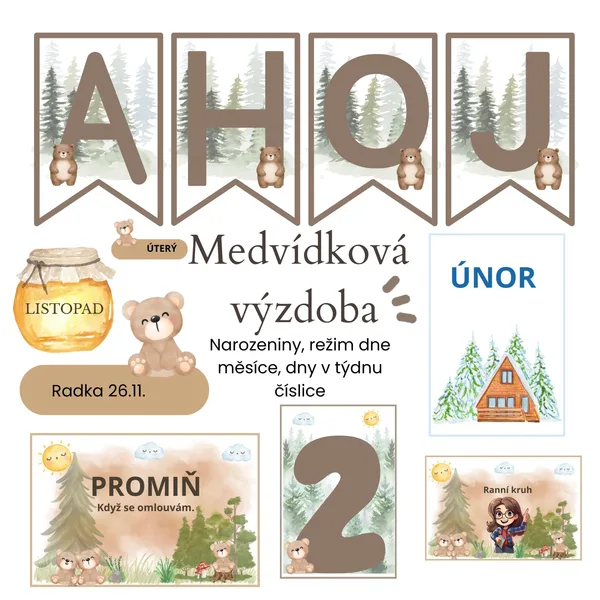 Medvídková výzdoba do MŠ 🐻