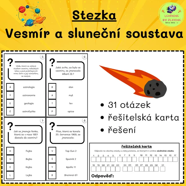 Zeměpisná stezka - Vesmír a sluneční soustava (+BONUS ZDARMA doplňovací QR kód)
