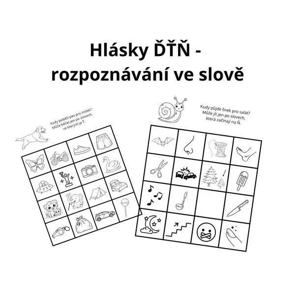 Hlásky ĎŤŇ - rozpoznávání ve slově