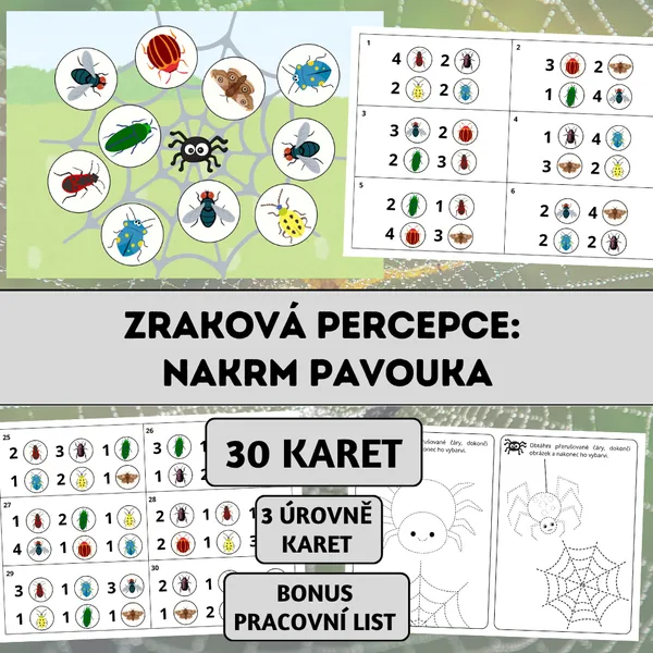Zraková percepce: Nakrm pavouka