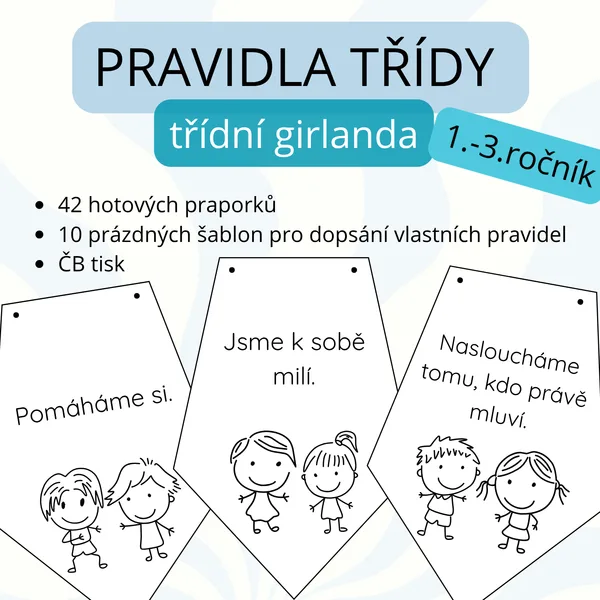 Pravidla třídy: třídní girlanda (52 praporků)