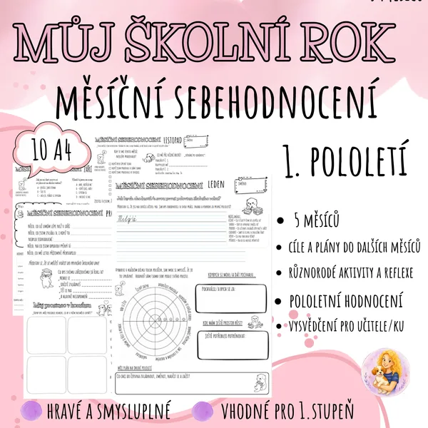 Můj školní rok | Měsíční sebehodnocení pro 1. pololetí