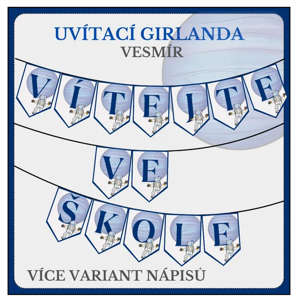 Uvítací girlanda - vesmír