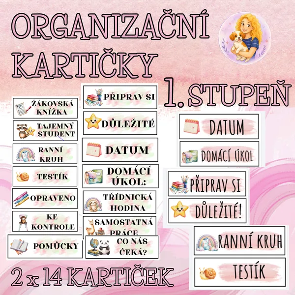 Organizační kartičky do třídy