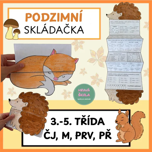 PODZIM - SKLÁDAČKA -3.-5. ROČNÍK- UČIVO ČJ, M, PRV, PŘ