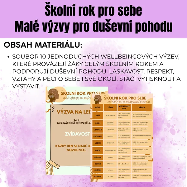 Školní rok pro sebe - Malé výzvy pro duševní pohodu