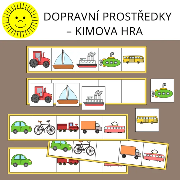 DOPRAVNÍ PROSTŘEDKY – KIMOVA HRA