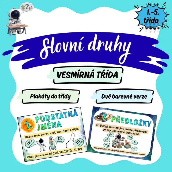 Slovní druhy - vesmírná třída