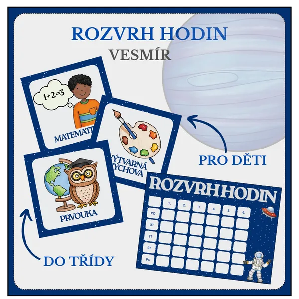 Rozvrh hodin - vesmír