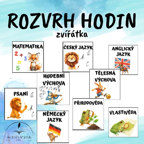 Rozvrh hodin - zvířátka