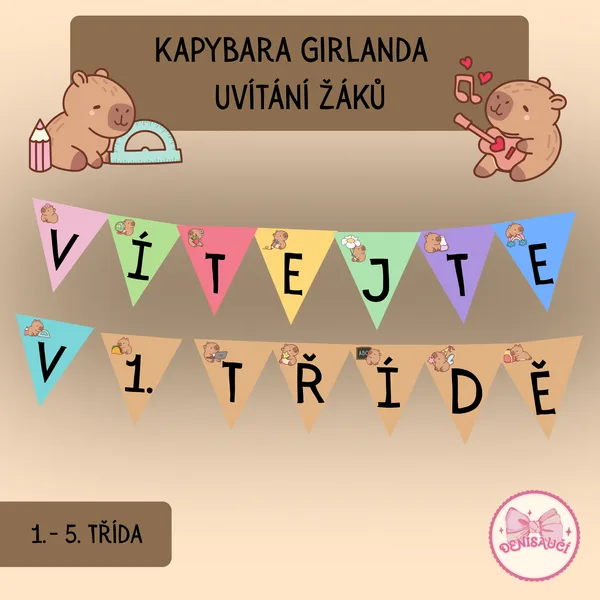 Girlanda Vítejte - kapybary