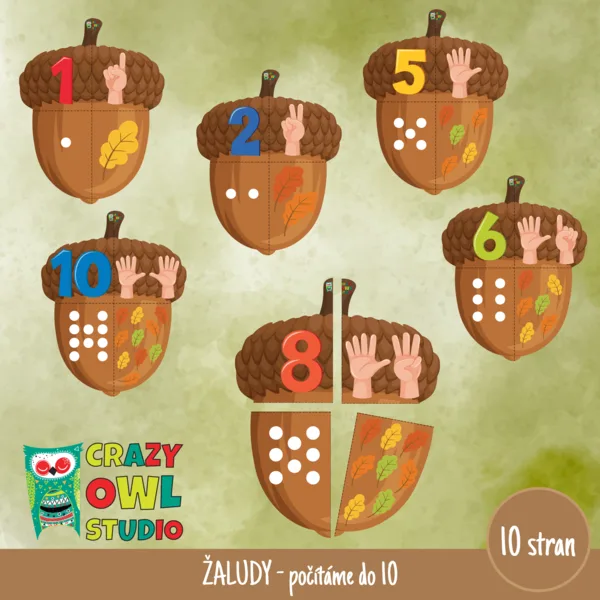 ŽALUDY – počítáme do 10