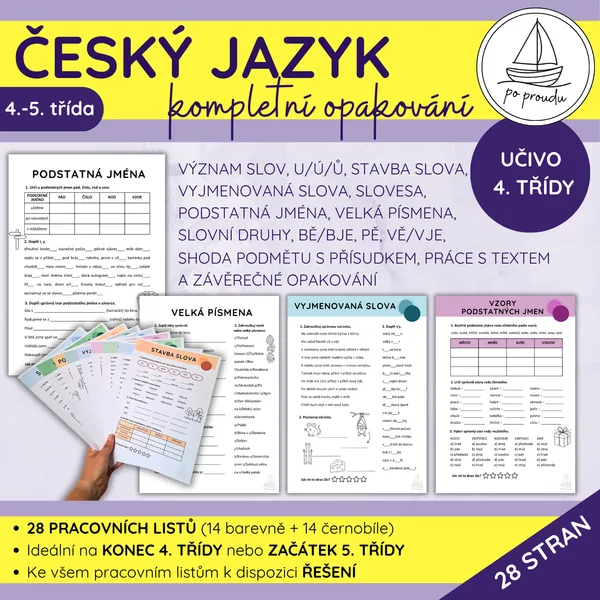 Český jazyk pro 4. třídu | kompletní opakování