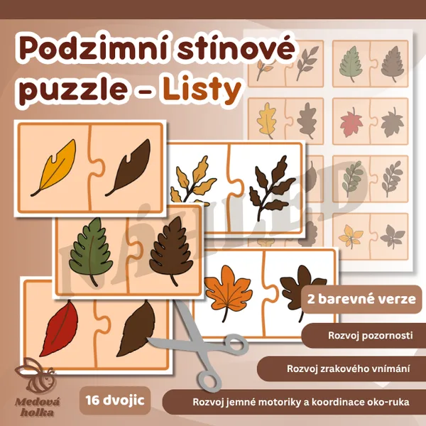Stínové puzzle - Listy (Podzim)