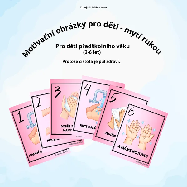 Motivační obrázky pro děti v MŠ  - Mytí rukou