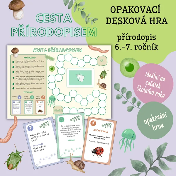 Cesta přírodopisem - opakovací desková hra