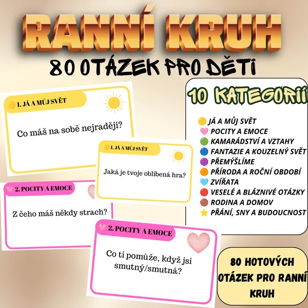 🌞 RANNÍ KRUH – 80 OTÁZEK PRO SPOLEČNÉ POVÍDÁNÍ