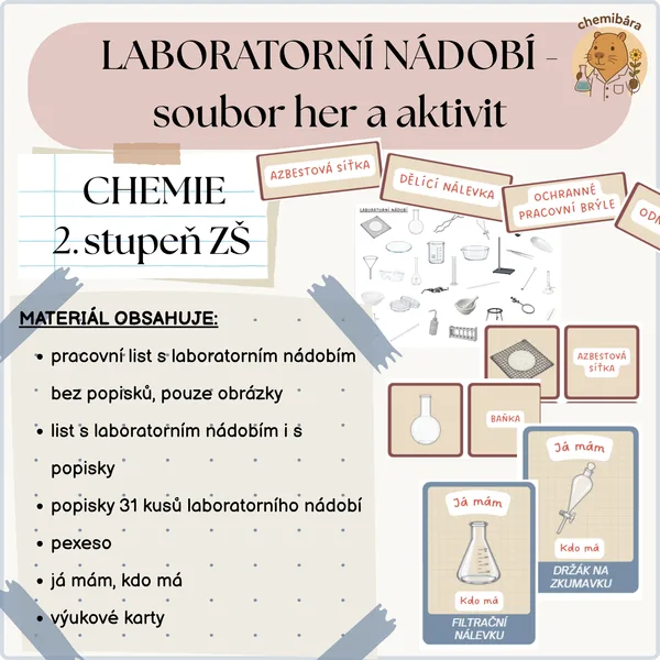Laboratorní nádobí - soubor her a aktivit
