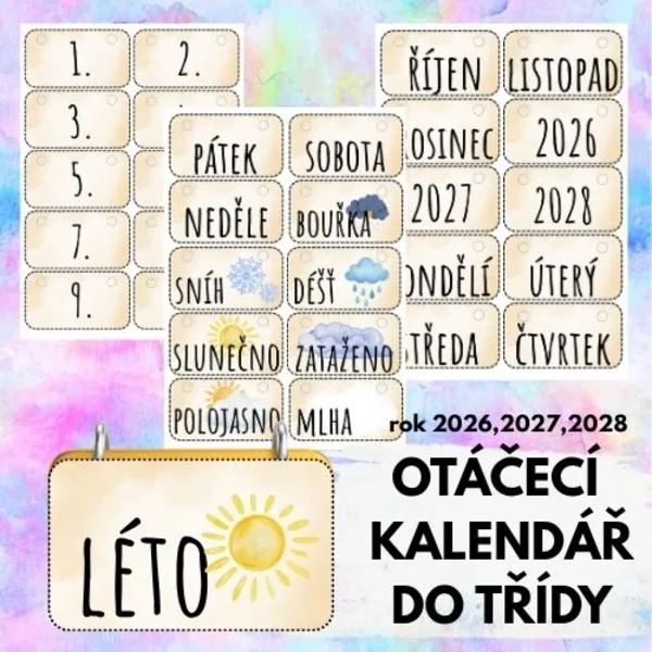 Otáčecí kalendář do třídy