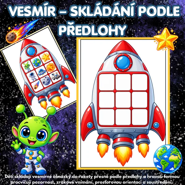 🚀 VESMÍR – SKLÁDÁNÍ PODLE PŘEDLOHY