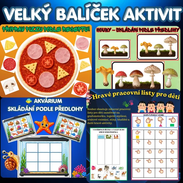 VELKÝ BALÍČEK HRAVÉHO UČENÍ – 4 aktivity pro děti.