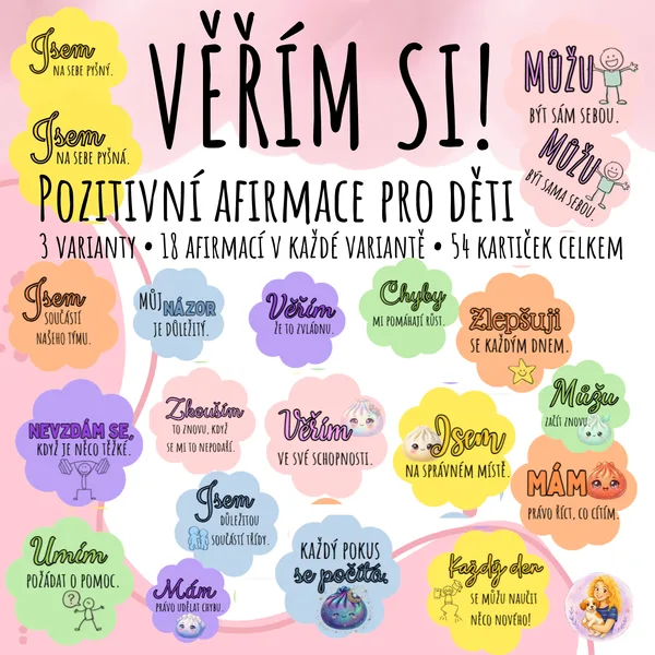 VĚŘÍM SI! -  Pozitivní afirmace pro děti - 3 VERZE