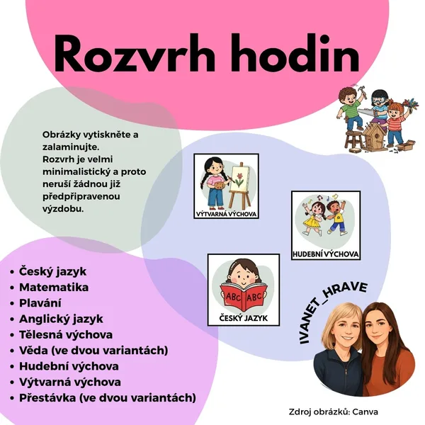 Minimalistický rozvrh hodin