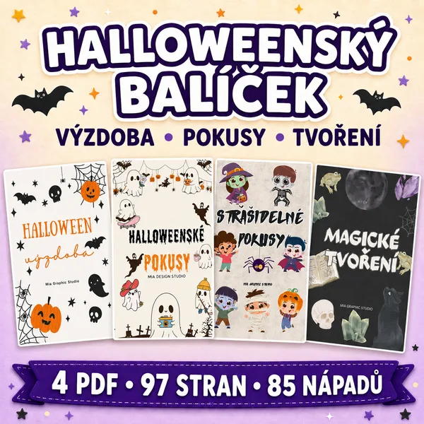 🎃 HALLOWEENSKÝ BALÍČEK – VÝZDOBA, POKUSY A MAGICKÉ TVOŘENÍ 🎃