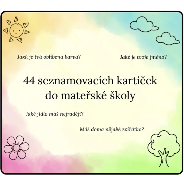 Seznamovací kartičky do MŠ