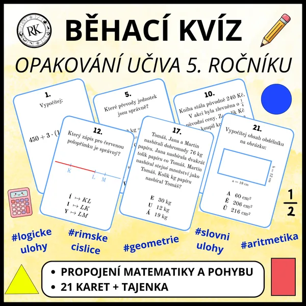 Opakování učiva 5. ročníku - Běhací kvíz