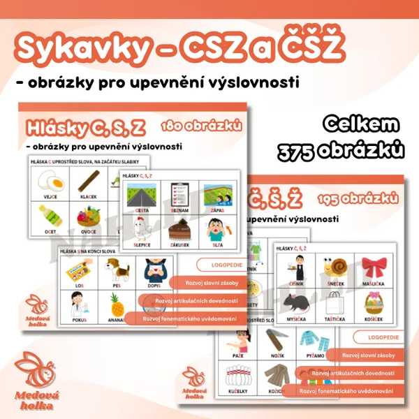 Sykavky - CSZ a ČŠŽ - obrázky pro upevnění výslovnosti